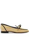 Alexandre Birman Grosgrain-trim Raffia Loafer In Neutrals