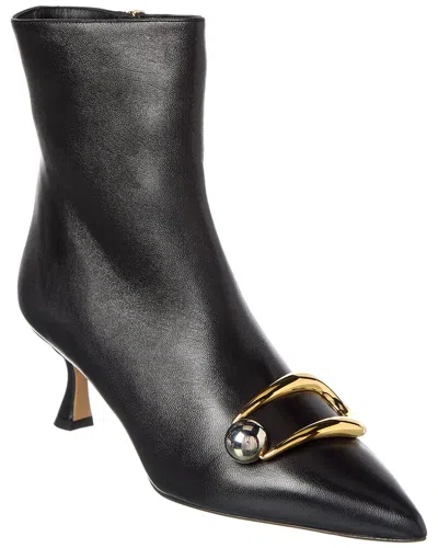 Alexandre Birman Harper 60 Leather Bootie In Black