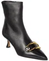 Alexandre Birman Harper 85 Leather Bootie In Black