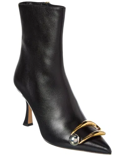 Alexandre Birman Harper 85 Leather Bootie In Black
