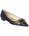 Alexandre Birman Harper Leather Flat In Blue