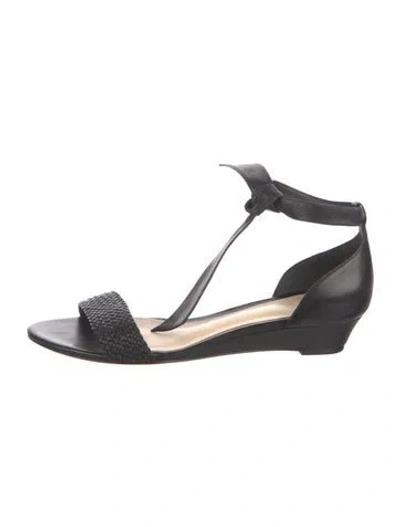 Pre-owned Alexandre Birman Intrecciato Weave Leather Sandals In Black