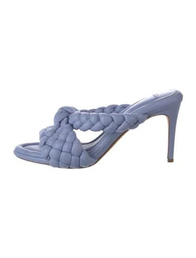 Pre-owned Alexandre Birman Intrecciato Weave Leather Sandals In Purple