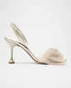 Alexandre Birman Isabelle Crystal Tulle Bow Bridal Pumps In Neutral