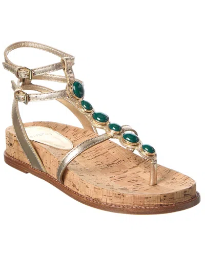 Alexandre Birman Jade Leather Sandal In Green