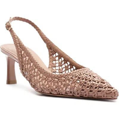 Alexandre Birman Jane Tresse Pointed Toe Slingback Pump In Red