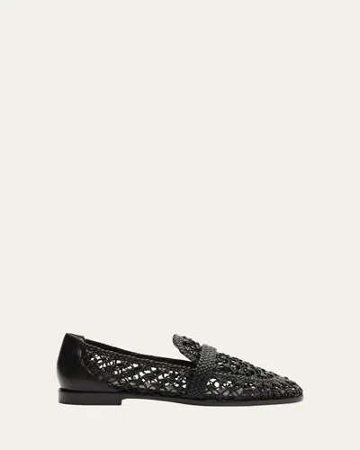 Alexandre Birman Jane Woven Leather Loafers