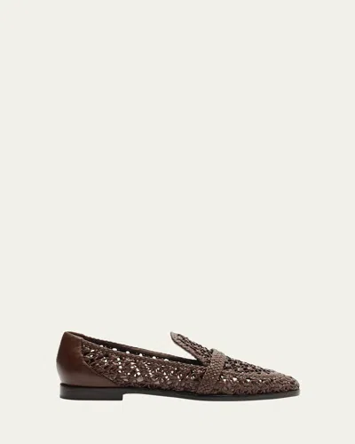 Alexandre Birman Jane Woven Leather Loafers