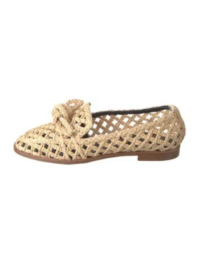 Pre-owned Alexandre Birman Jute Patterned Loafers In Neutrals