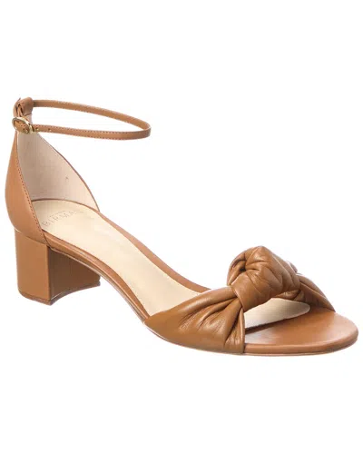 Alexandre Birman Women's Kace 45mm Knotted Leather Block-heel Sandals In Tan