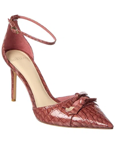 Alexandre Birman Kate 85 Croc-embossed Patent Pump In Pink