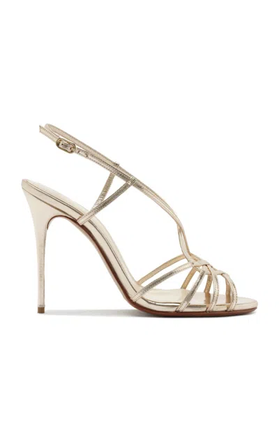 Alexandre Birman Kim Leather Sandals In Gold