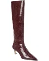 Alexandre Birman Kyra 50 Croc-embossed Patent Knee-high Boot In Brown