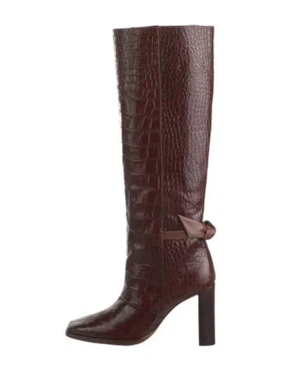 Pre-owned Alexandre Birman Leather Animal Print Boots In Multi