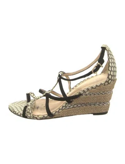 Pre-owned Alexandre Birman Leather Animal Print Espadrilles In Neutral