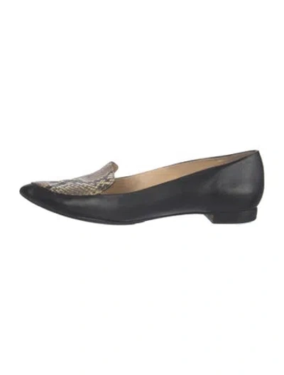 Pre-owned Alexandre Birman Leather Animal Print Loafers In Blue
