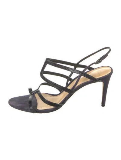 Pre-owned Alexandre Birman Leather Animal Print Sandals In Black