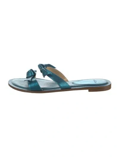 Pre-owned Alexandre Birman Leather Animal Print Sandals In Blue