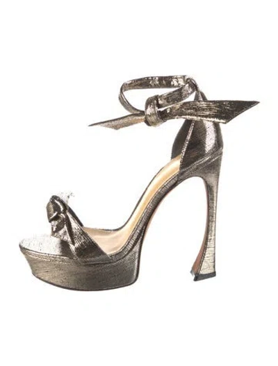 Pre-owned Alexandre Birman Leather Animal Print Sandals In Gold