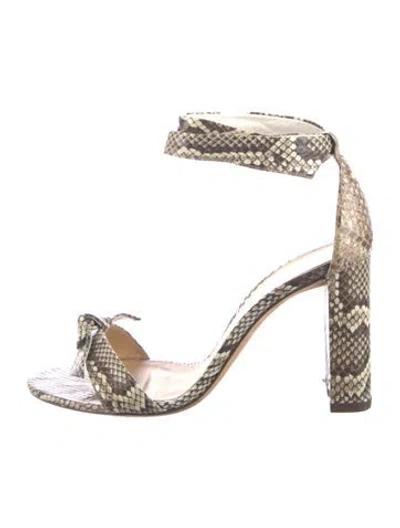 Pre-owned Alexandre Birman Leather Animal Print Sandals In Neutral