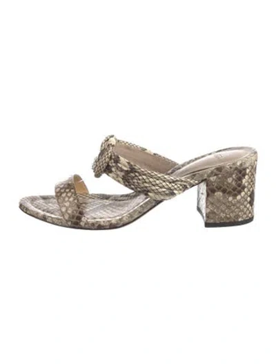 Pre-owned Alexandre Birman Leather Animal Print Sandals In Neutrals