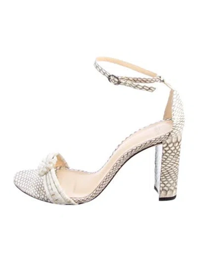 Pre-owned Alexandre Birman Leather Animal Print Sandals In Transparent