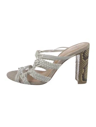 Pre-owned Alexandre Birman Leather Animal Print Slides In Multi