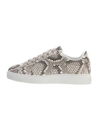 Pre-owned Alexandre Birman Leather Animal Print Sneakers In Neutrals