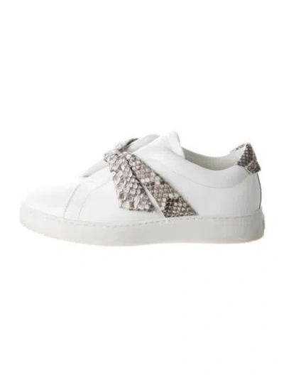 Pre-owned Alexandre Birman Leather Animal Print Sneakers In White