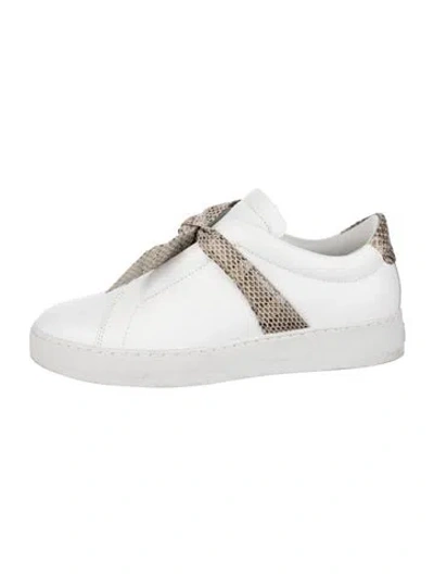 Pre-owned Alexandre Birman Leather Animal Print Sneakers In White