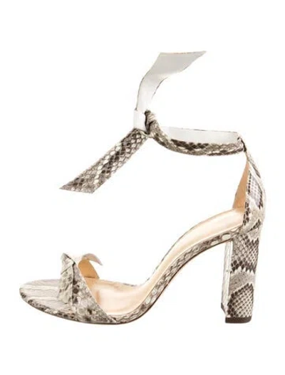 Pre-owned Alexandre Birman Leather Animal Print T-strap Sandals In Neutral