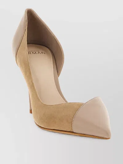 Alexandre Birman Leather Asymmetric Dorsay Pumps In Brown