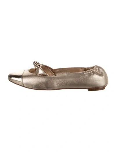 Pre-owned Alexandre Birman Leather Ballet Flats In Gold