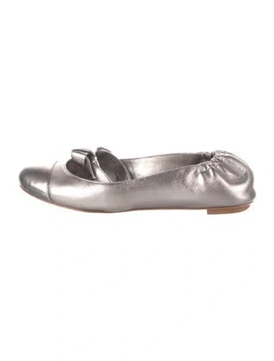 Pre-owned Alexandre Birman Leather Ballet Flats In Grey