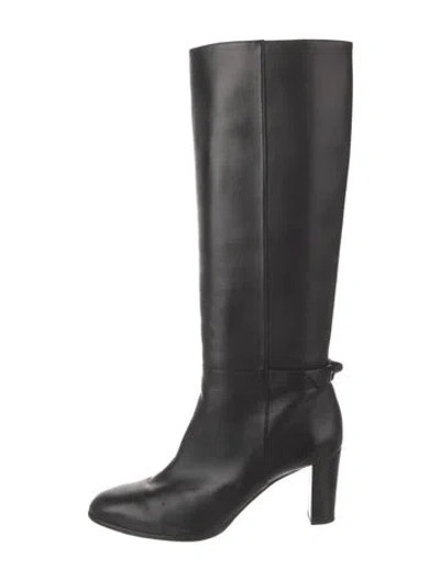 Pre-owned Alexandre Birman Leather Bow Accents Boots In Brown