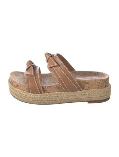 Pre-owned Alexandre Birman Leather Bow Accents Espadrilles In Neutral