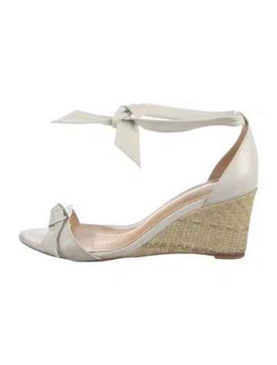 Pre-owned Alexandre Birman Leather Bow Accents Espadrilles In White