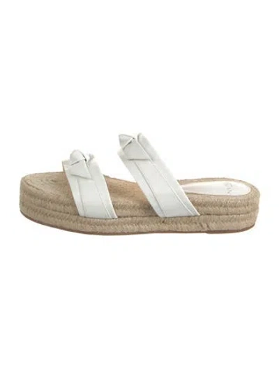 Pre-owned Alexandre Birman Leather Bow Accents Espadrilles In White