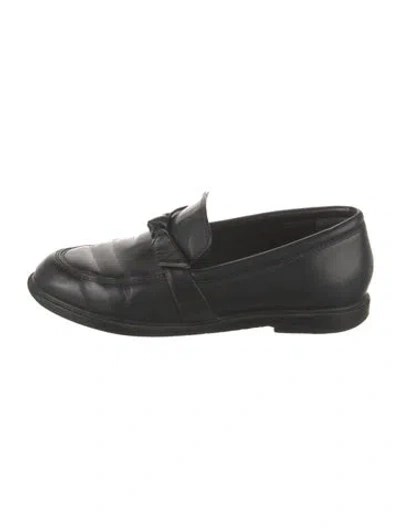 Pre-owned Alexandre Birman Leather Bow Accents Loafers In Black