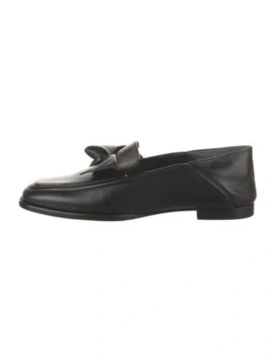 Pre-owned Alexandre Birman Leather Bow Accents Loafers In Black