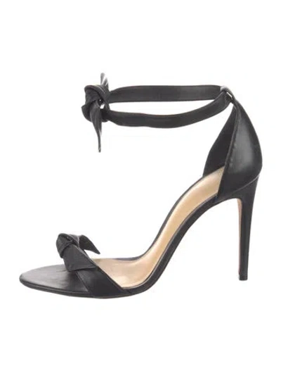 Pre-owned Alexandre Birman Leather Bow Accents Sandals In Black