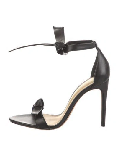 Pre-owned Alexandre Birman Leather Bow Accents Sandals In Black