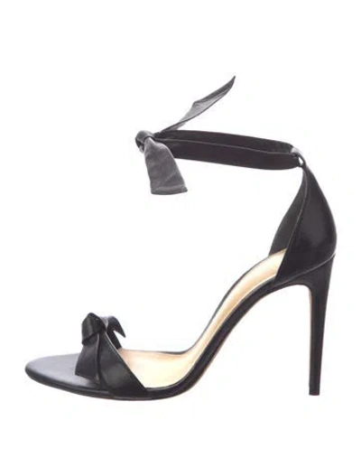 Pre-owned Alexandre Birman Leather Bow Accents Sandals In Black