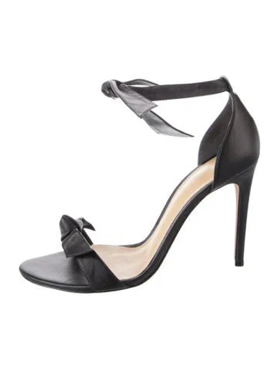 Pre-owned Alexandre Birman Leather Bow Accents Sandals In Black