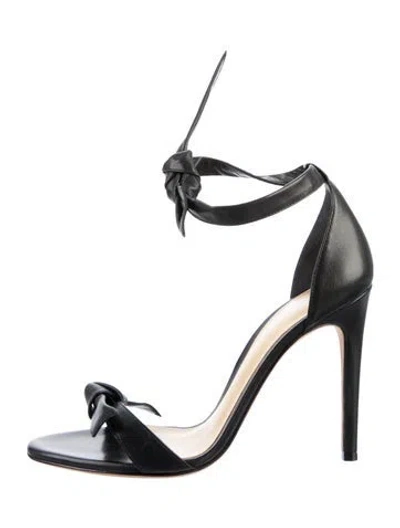 Pre-owned Alexandre Birman Leather Bow Accents Sandals In Black