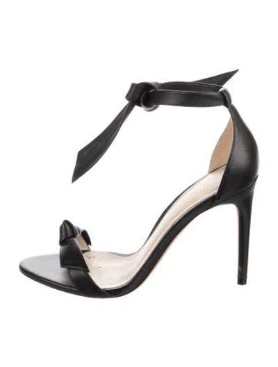 Pre-owned Alexandre Birman Leather Bow Accents Sandals In Black