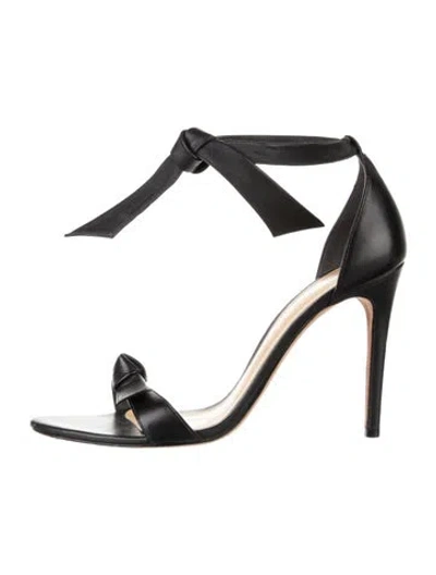 Pre-owned Alexandre Birman Leather Bow Accents Sandals In Black