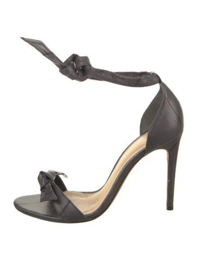 Pre-owned Alexandre Birman Leather Bow Accents Sandals In Gray