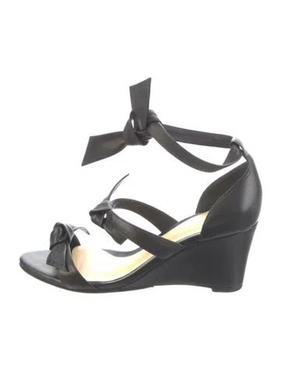 Pre-owned Alexandre Birman Leather Bow Accents Sandals In Gray