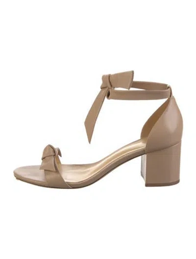 Pre-owned Alexandre Birman Leather Bow Accents Sandals In Neutral